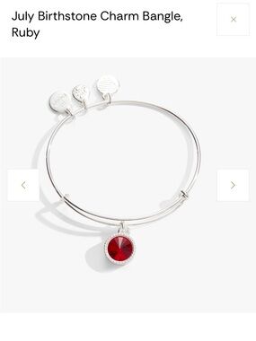Alex and Ani July Birthstone Bangle Bracelet Ruby Swarovski Crystal Silver NWOT
